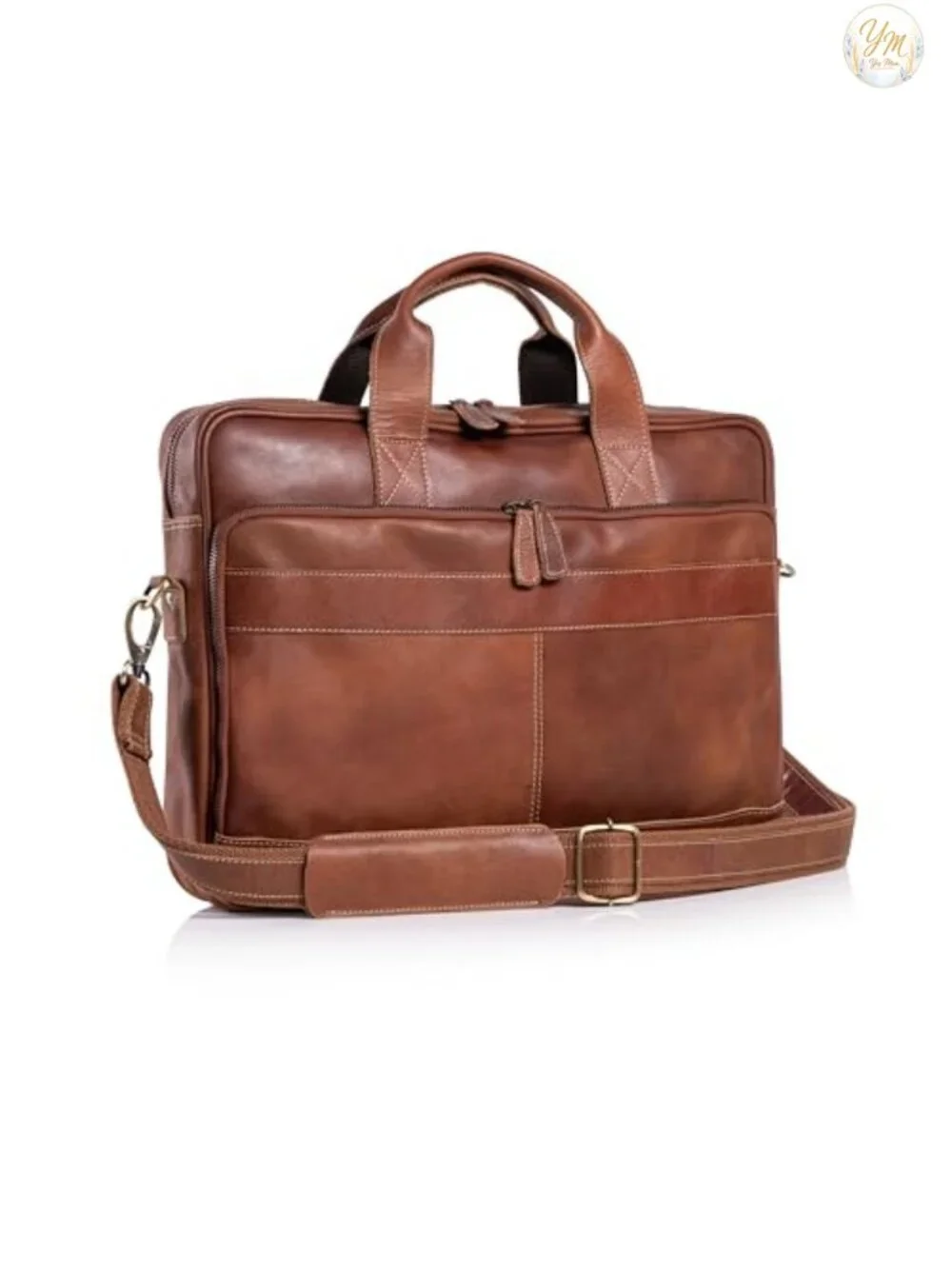 Premium Buffalo Leather Laptop Messenger Bag 16 inch Briefcase for Men Women
